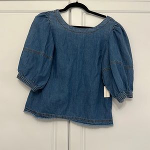 Anthropologie Jean Puff Sleeve Top